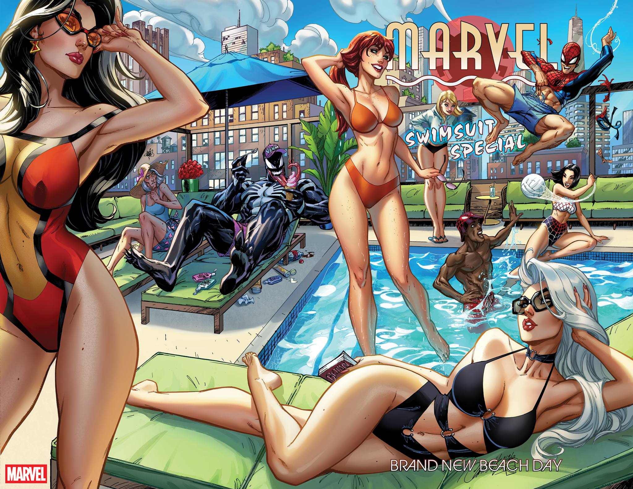MARVEL SWIMSUIT SPECIAL: BRAND NEW BEACH DAY #1 WRAPAROUND COVER.